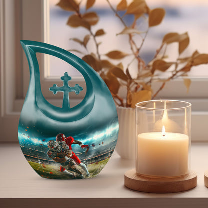 10 inch Football-themed Modern Urn 
