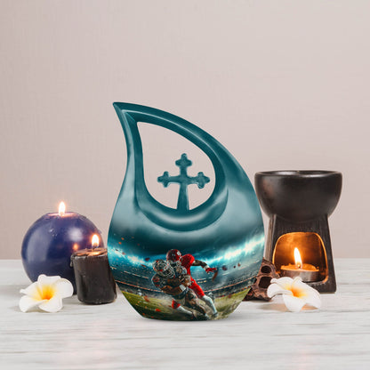 10 inch Football-themed Modern Urn 