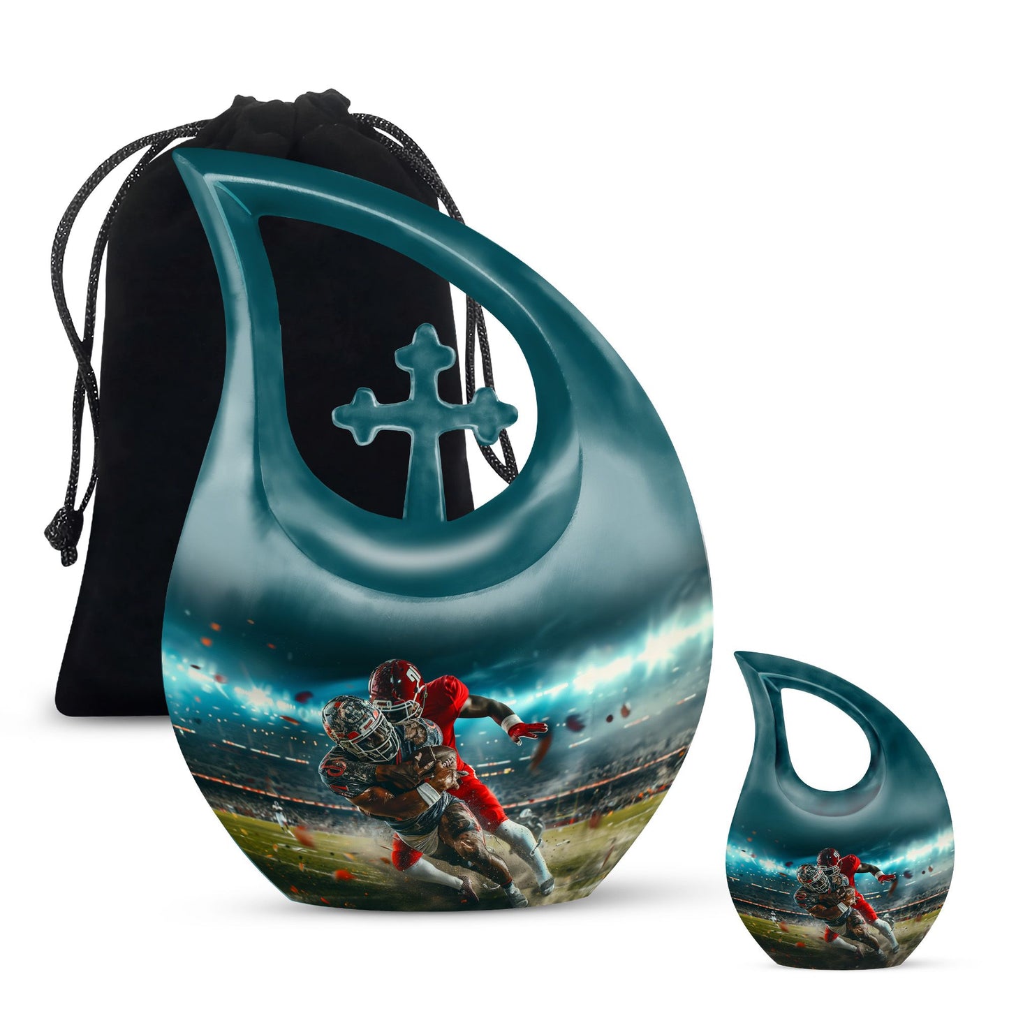 10 inch Football-themed Modern Urn 