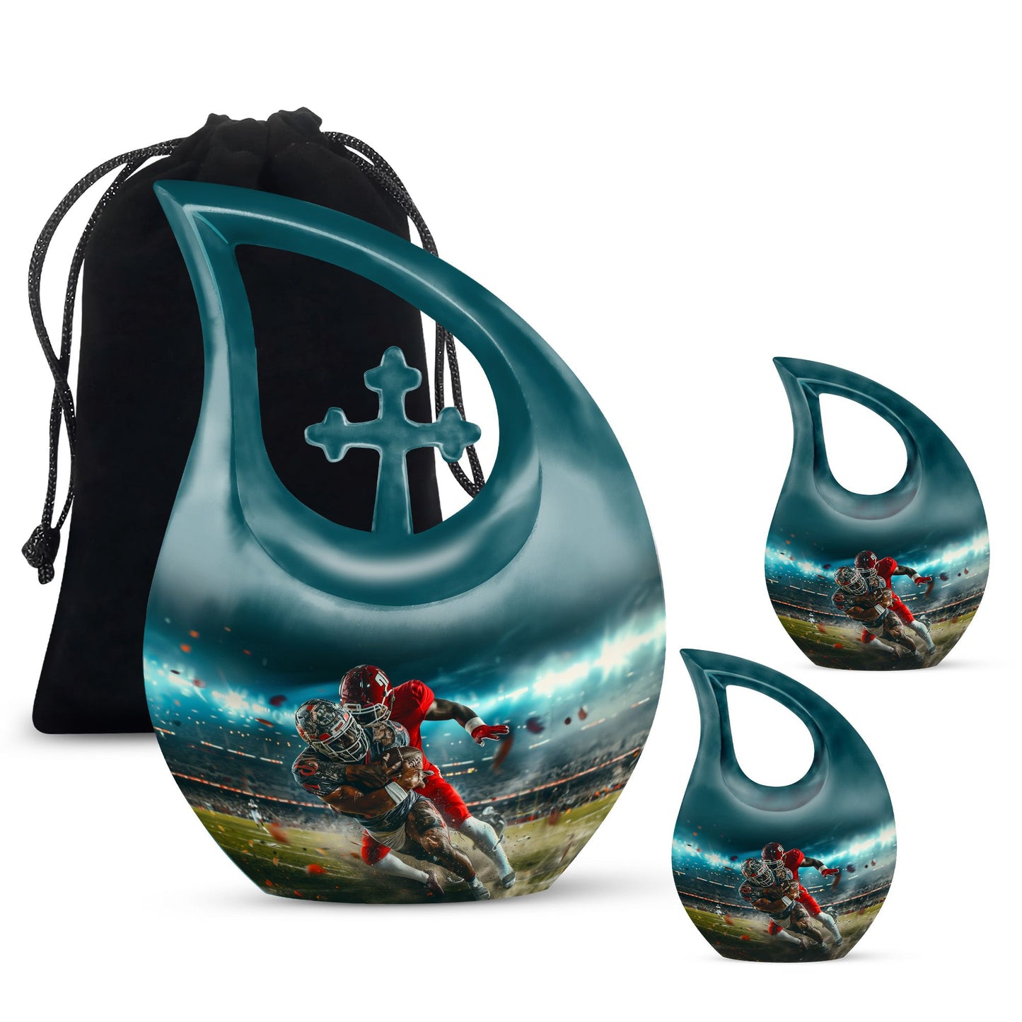 10 inch Football-themed Modern Urn 