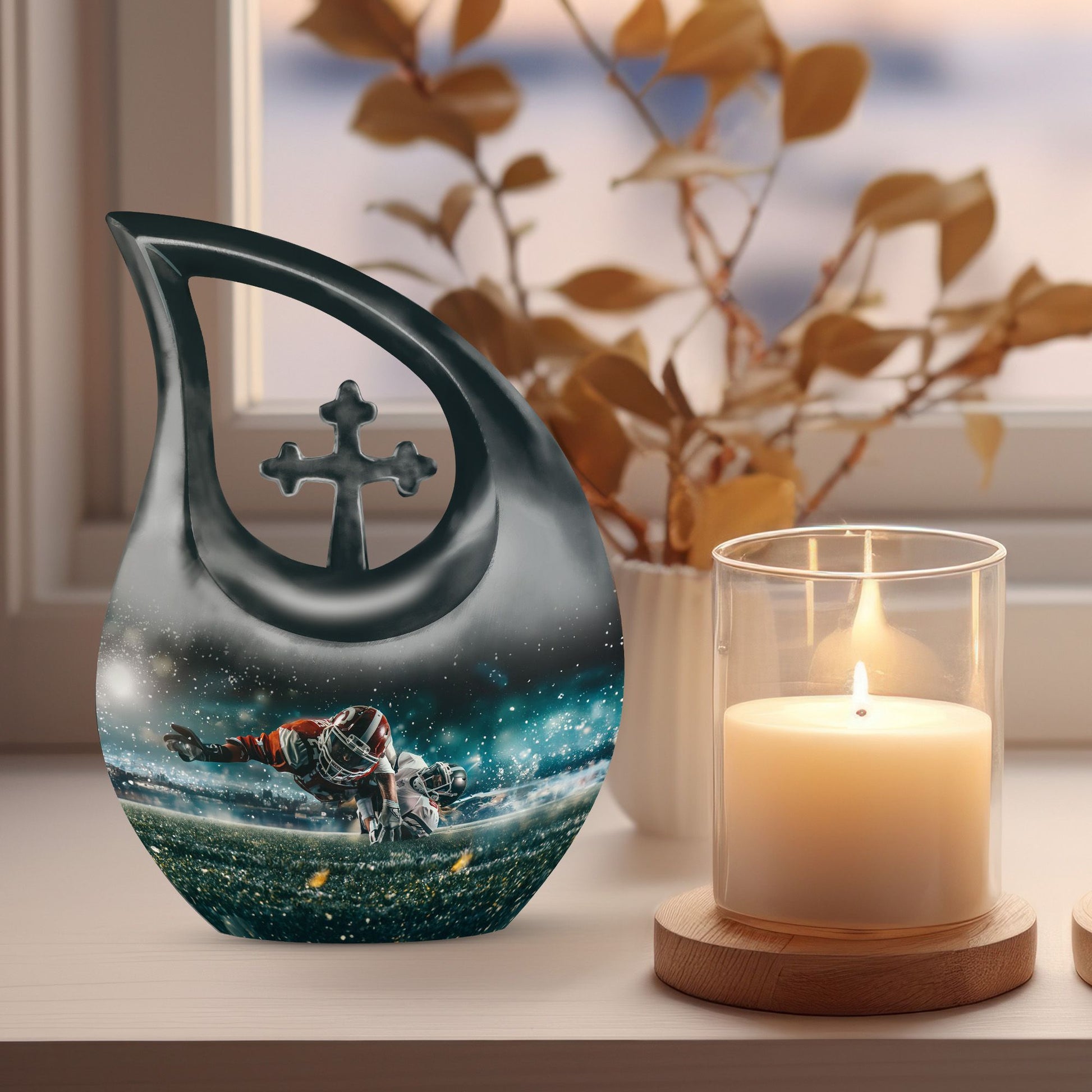 10-inch Football Themed Custom Mom Urn