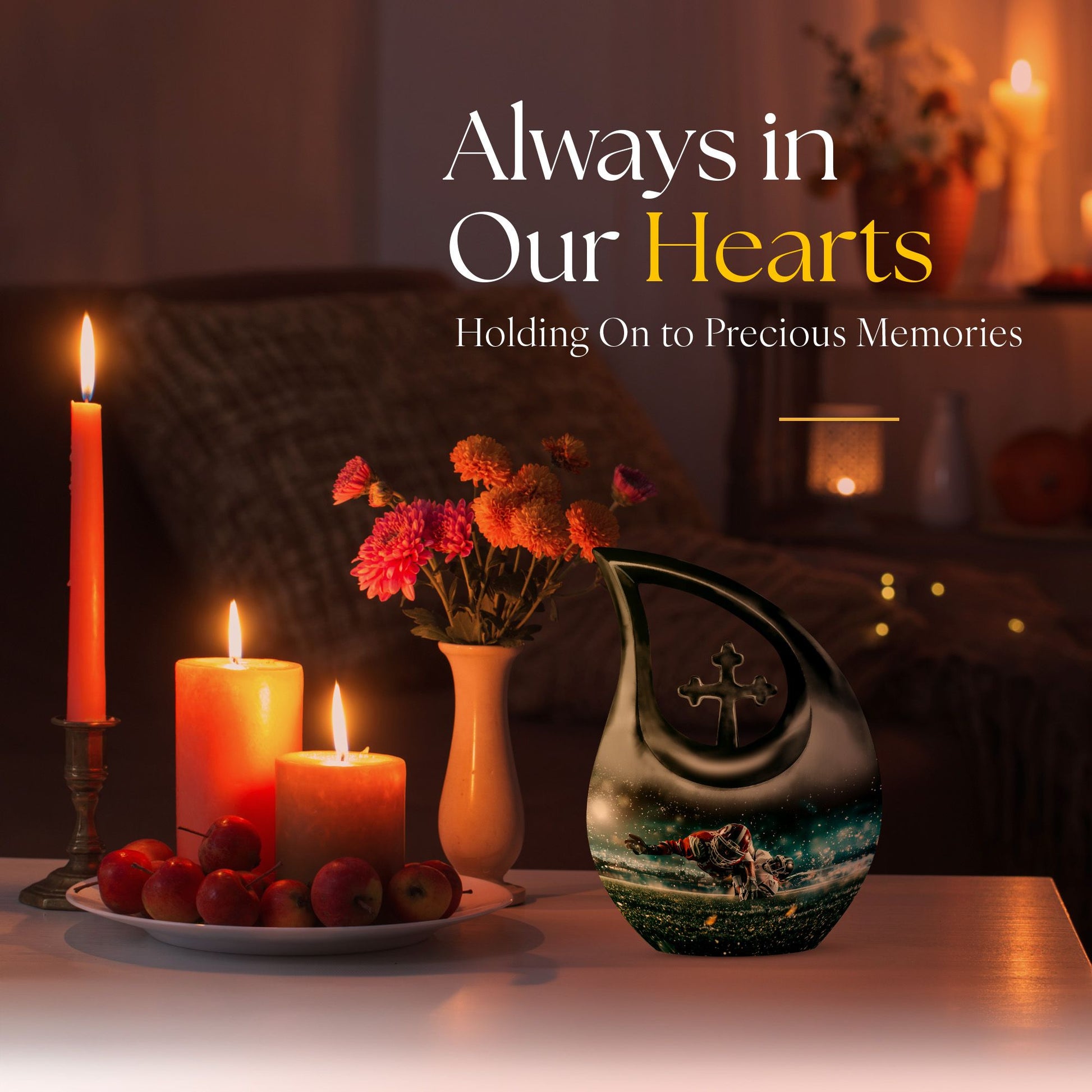 10-inch Football Themed Custom Mom Urn