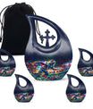 10-inch Football themed Cross Drop Aluminium Funeral Urn