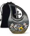 10 Inch, Aluminium Football-theme Cross Drop Urn