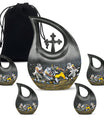 10 Inch, Aluminium Football-theme Cross Drop Urn