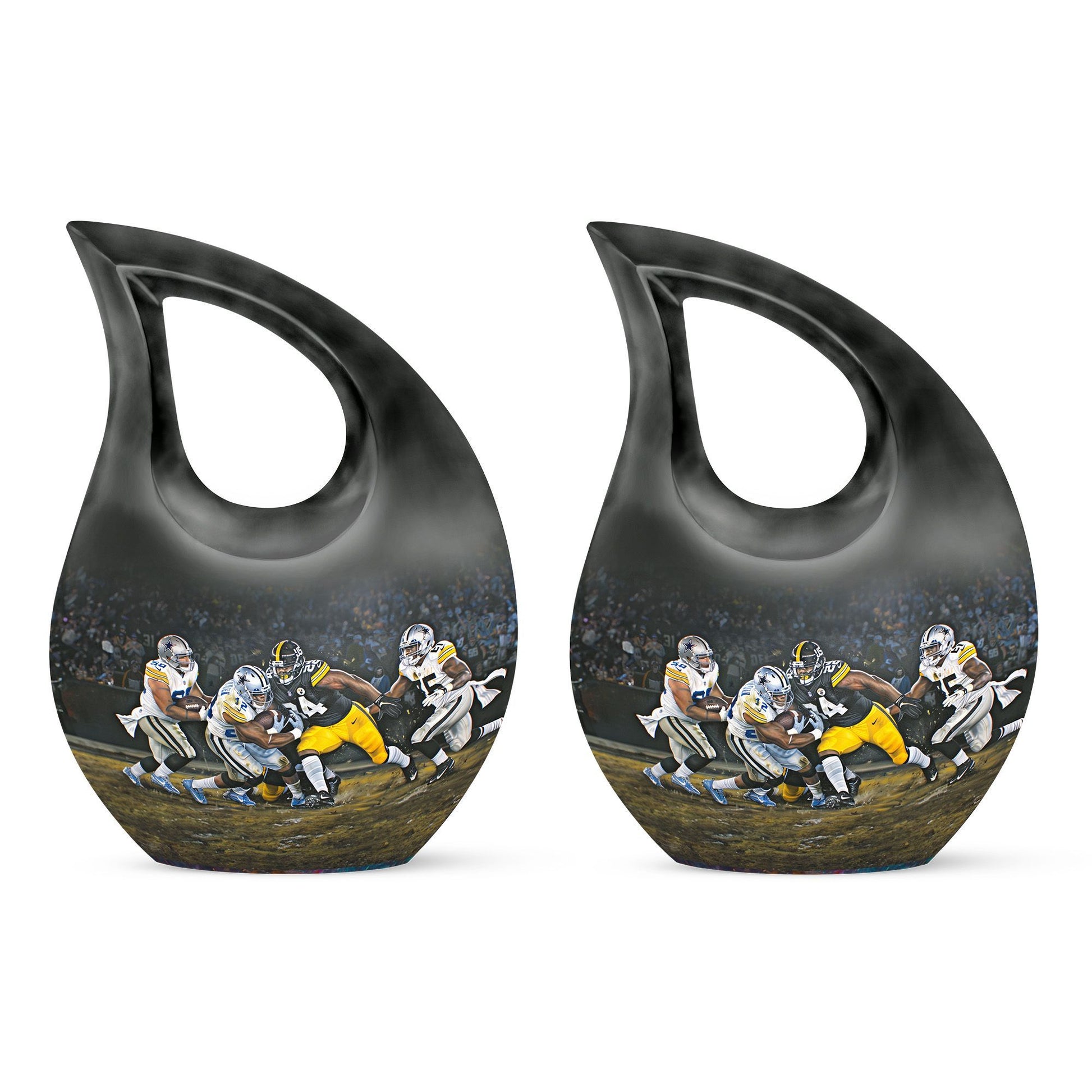 10 Inch, Aluminium Football-theme Cross Drop Urn