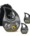 10 Inch, Aluminium Football-theme Cross Drop Urn