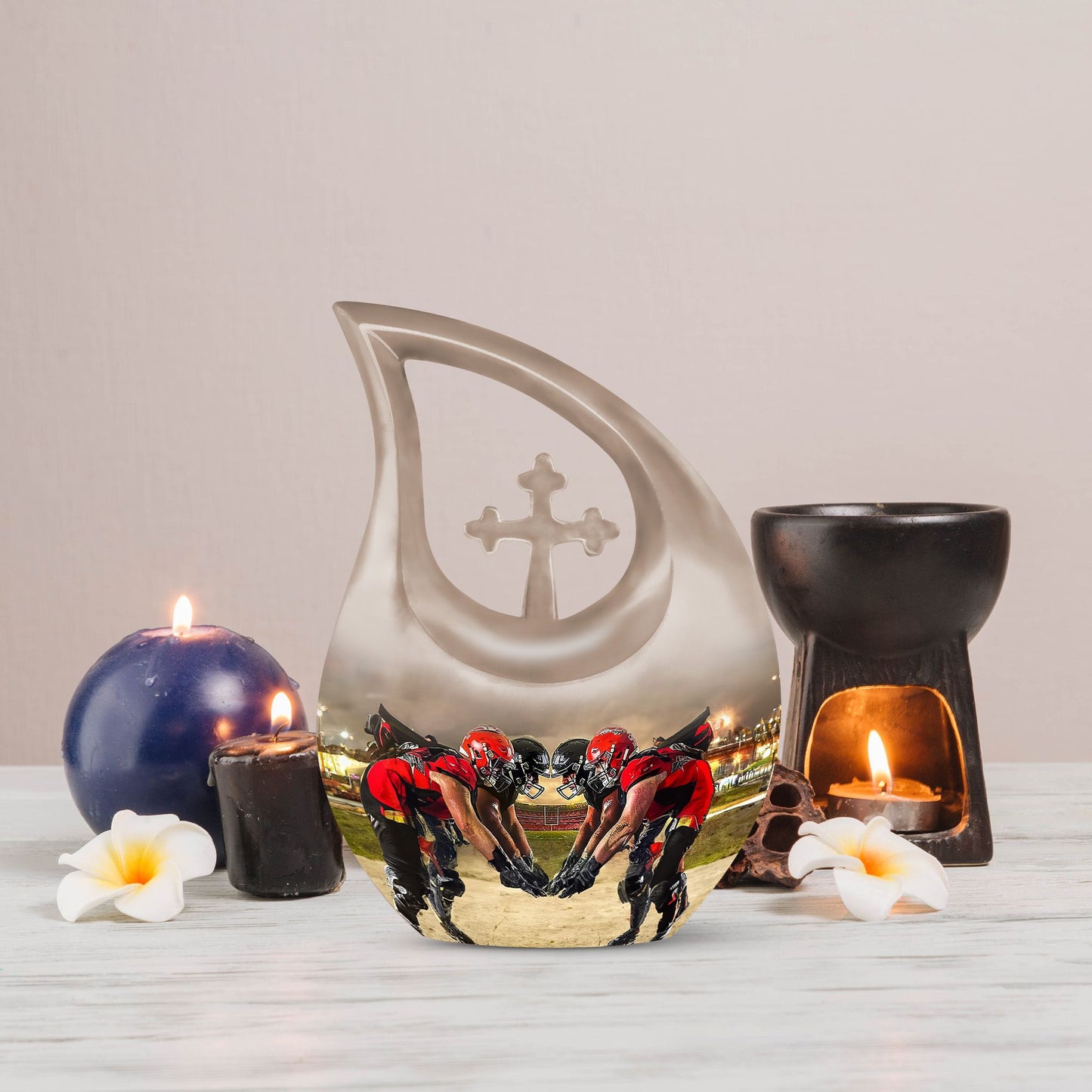10-inch Stained Football Urn