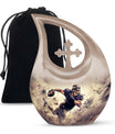 10-inch Football-themed Cross Drop Aluminium Companion Urn