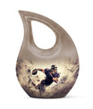 10-inch Football-themed Cross Drop Aluminium Companion Urn