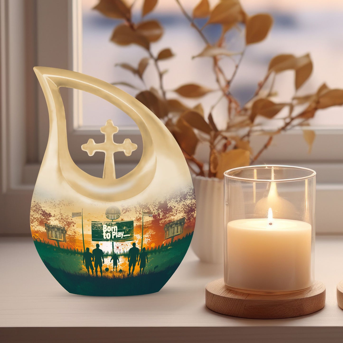 10-inch football Urn 