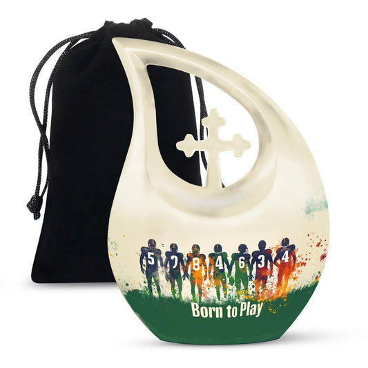 Football Themed Cross Drop Urn