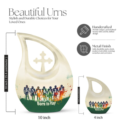 Football Themed Cross Drop Urn