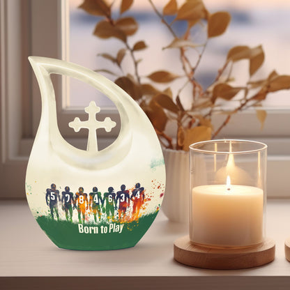 Football Themed Cross Drop Urn
