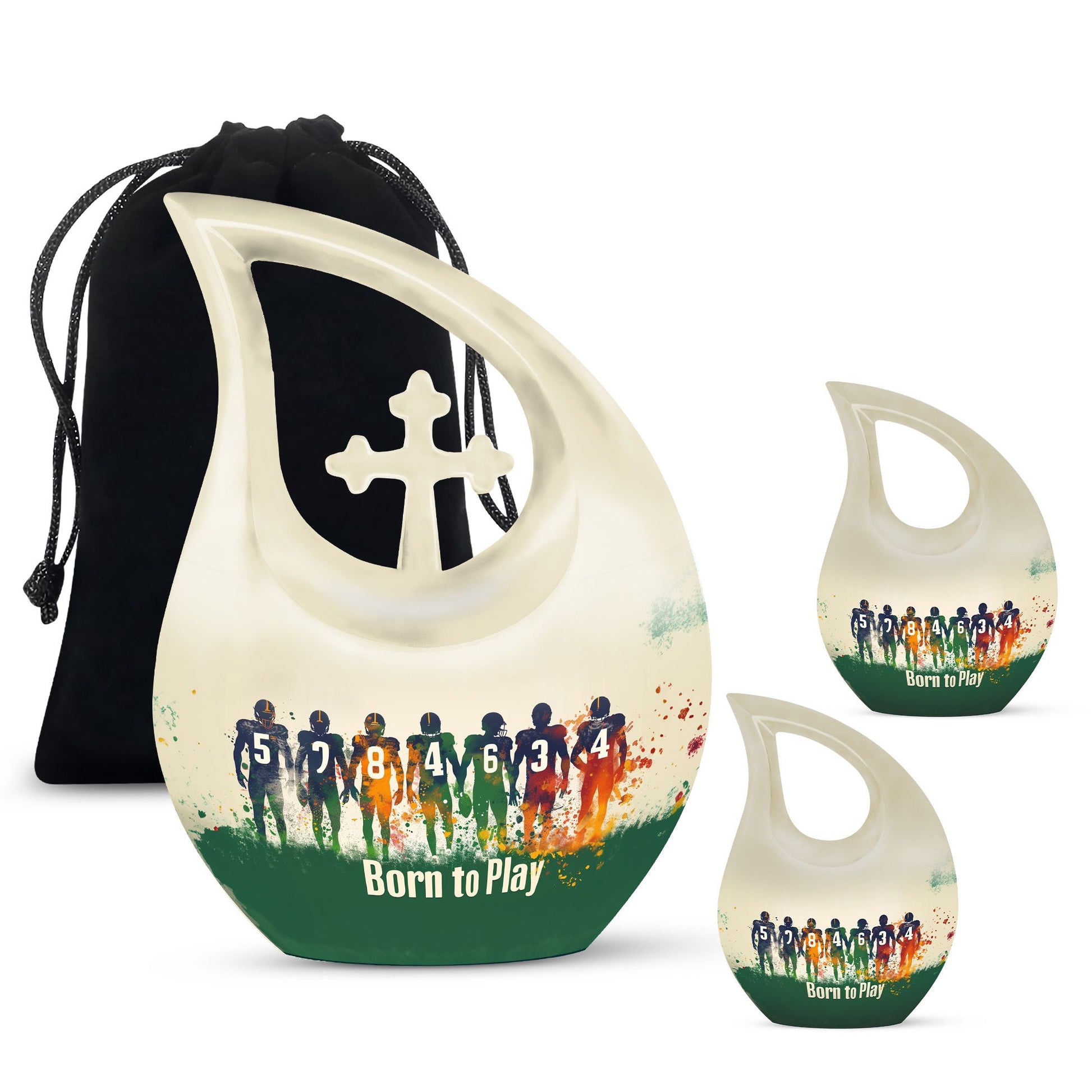 Football Themed Cross Drop Urn