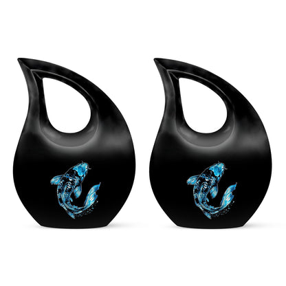 10-inch fish themed Cross Drop memorial urn,