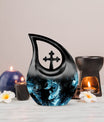 10-inch fish themed Cross Drop memorial urn,