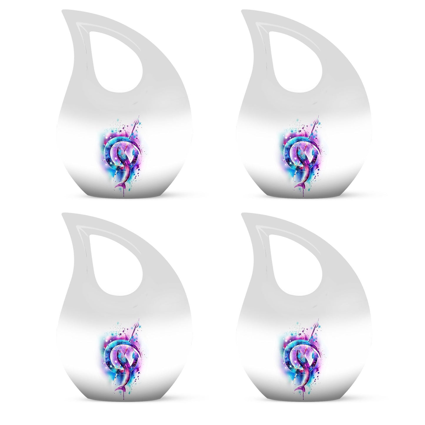 10-inch Fish-themed Cross Drop memorial urn