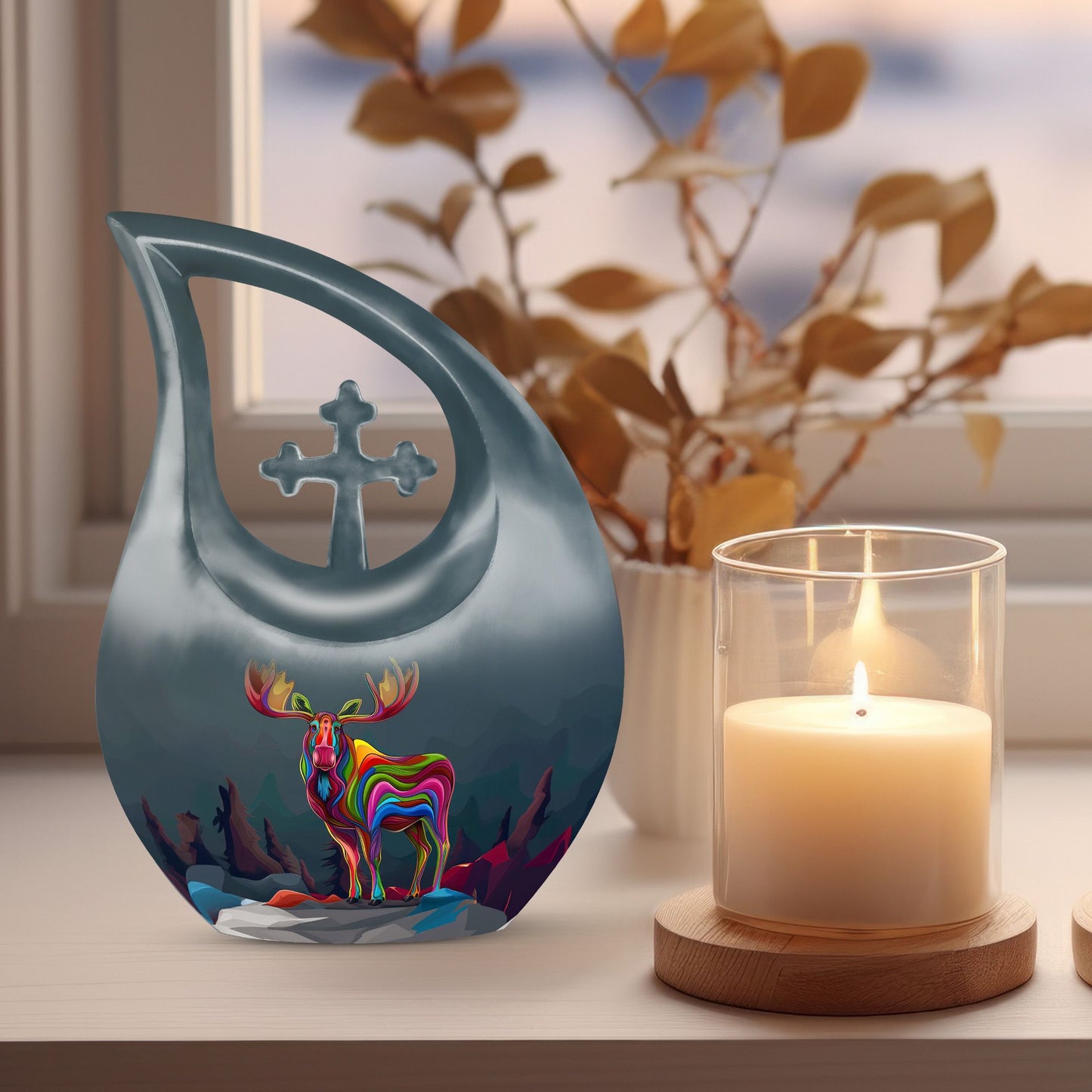 Moose Walking Urn