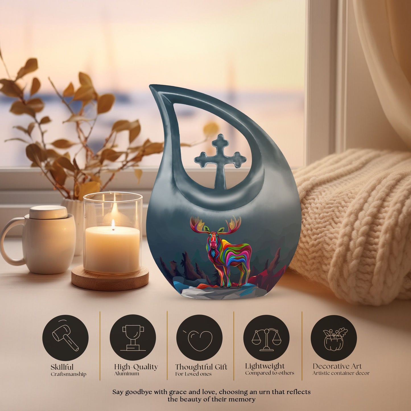 Moose Walking Urn
