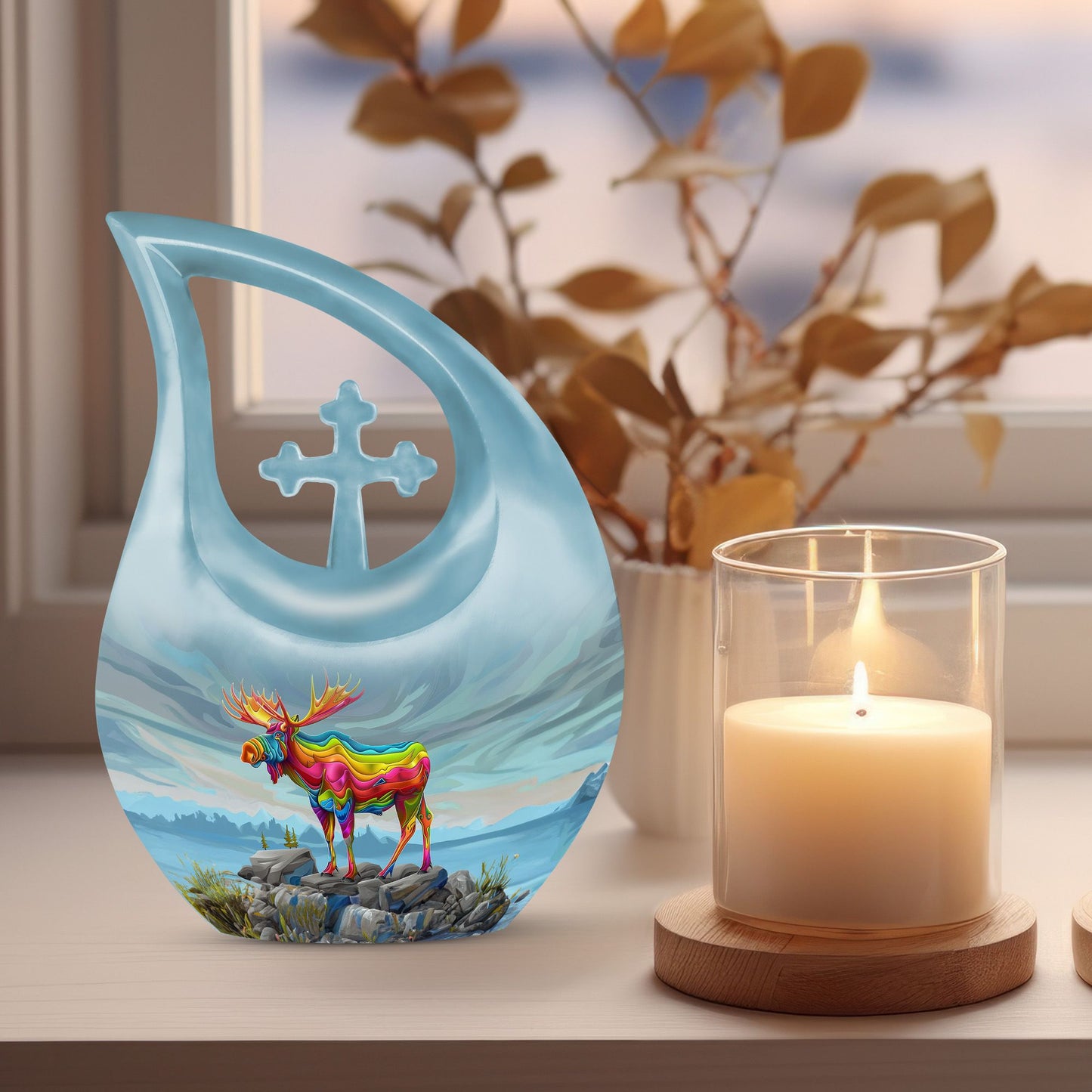 Moose Walking Urn