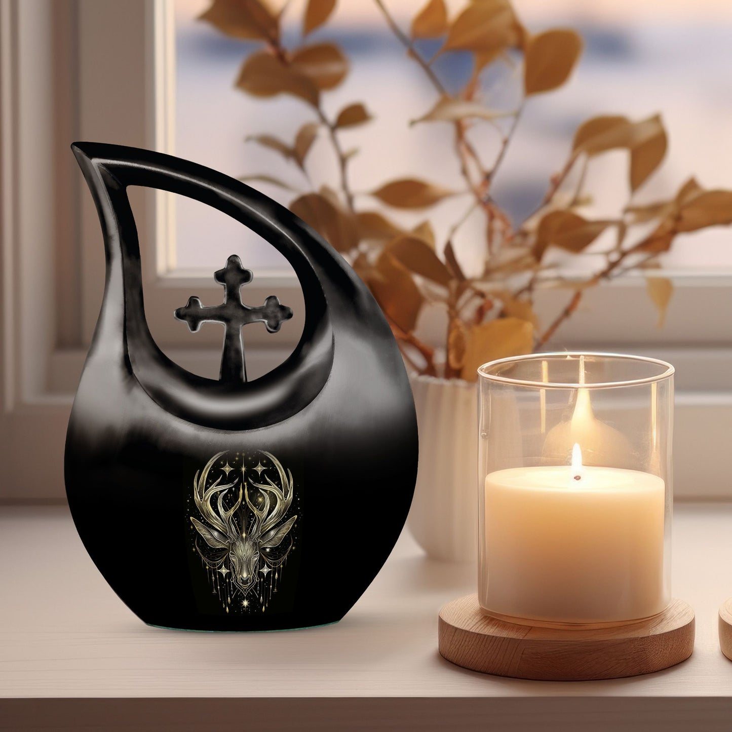Moose Walking memorial urn
