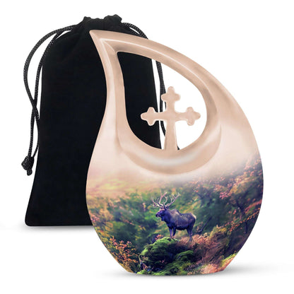 Moose Cremation Urn For Ashes – Forest Elk Memorial Urn For Human Ashes