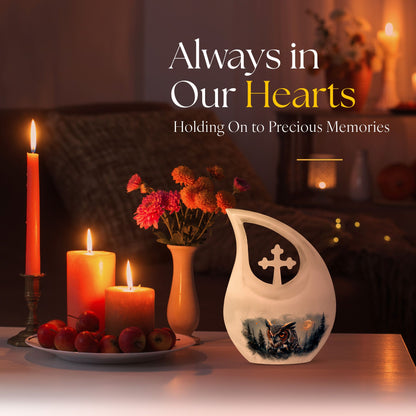 Owl memorial urn