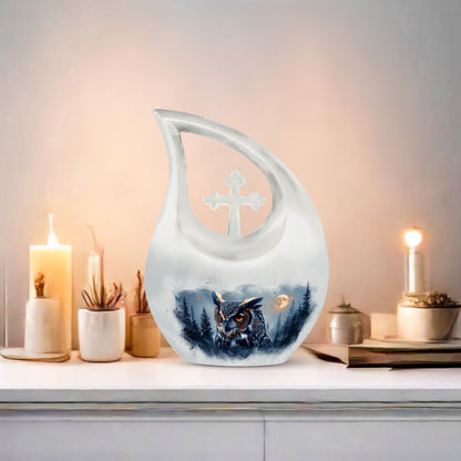 Owl memorial urn