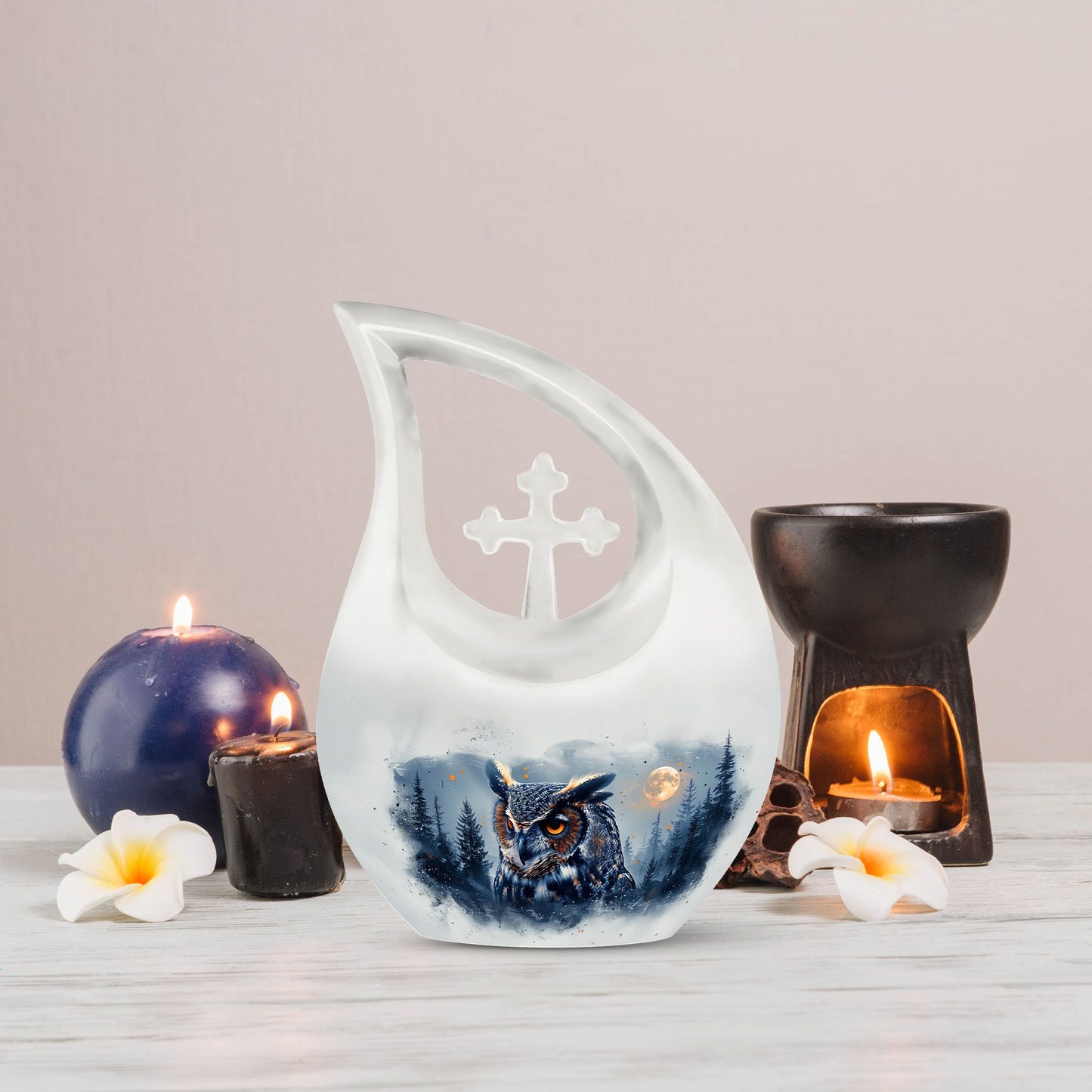Owl memorial urn
