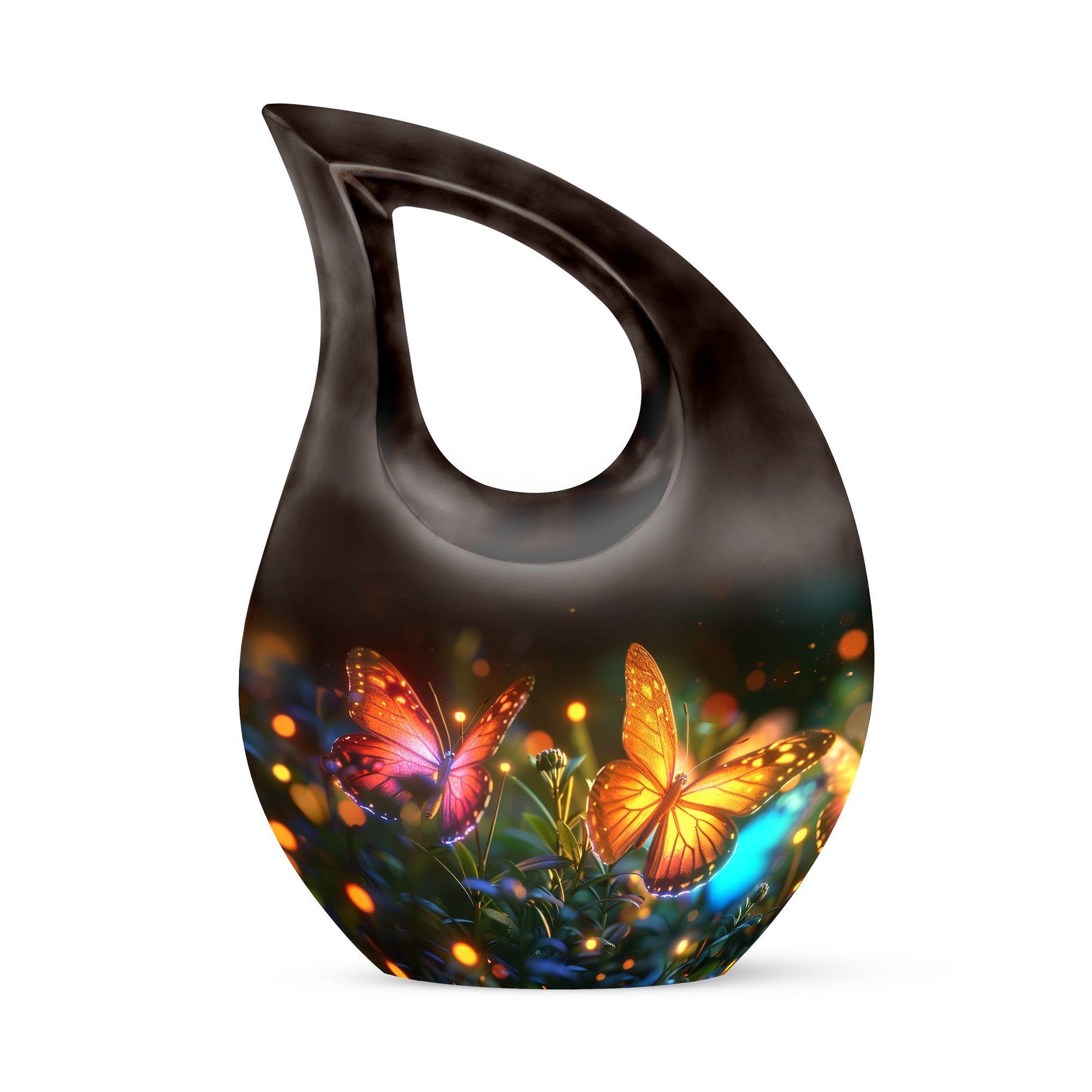 Cross Drop Butterfly Funeral Urn