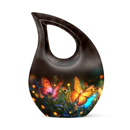 Cross Drop Butterfly Funeral Urn
