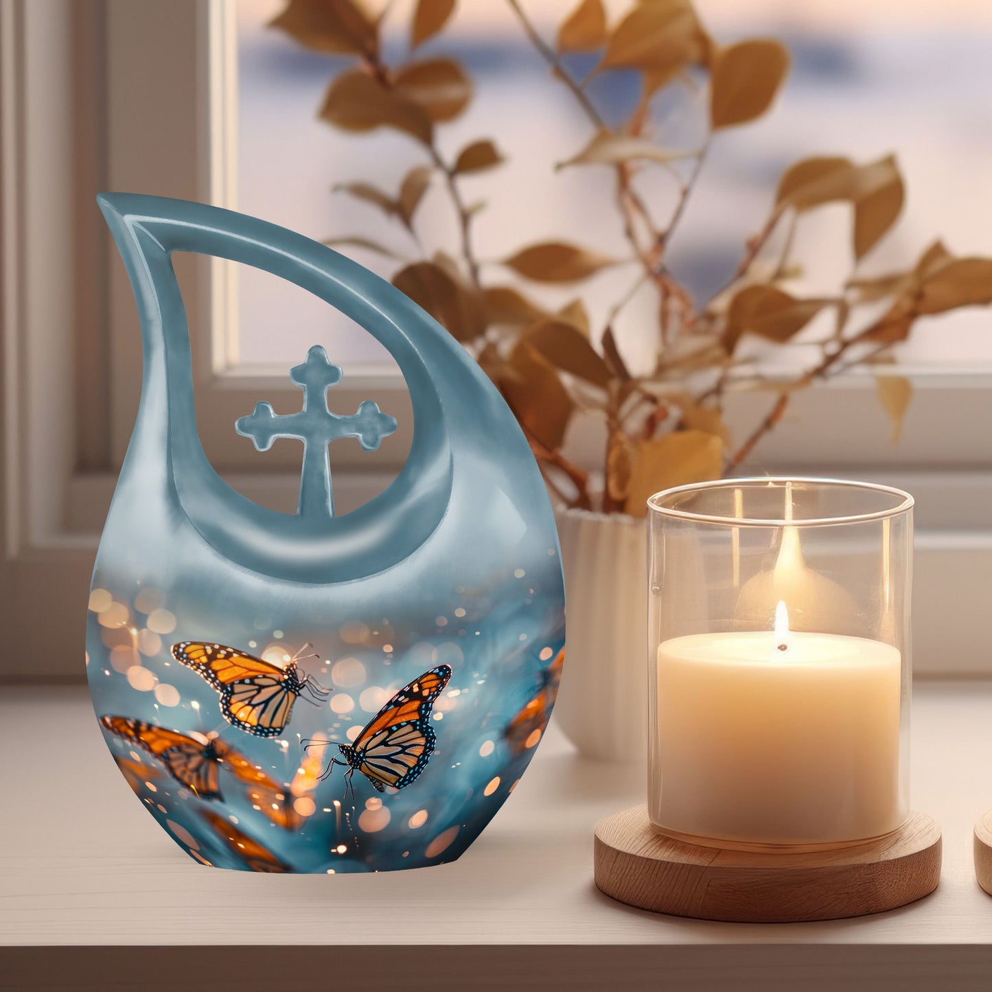 Butterfly themed Memorial Urn