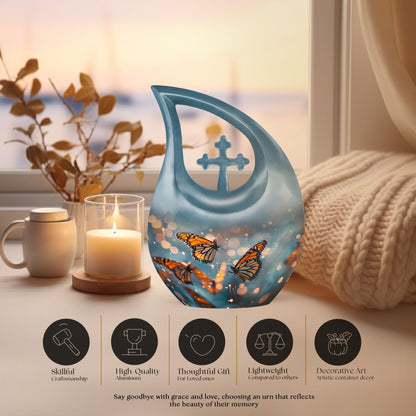 Butterfly themed Memorial Urn