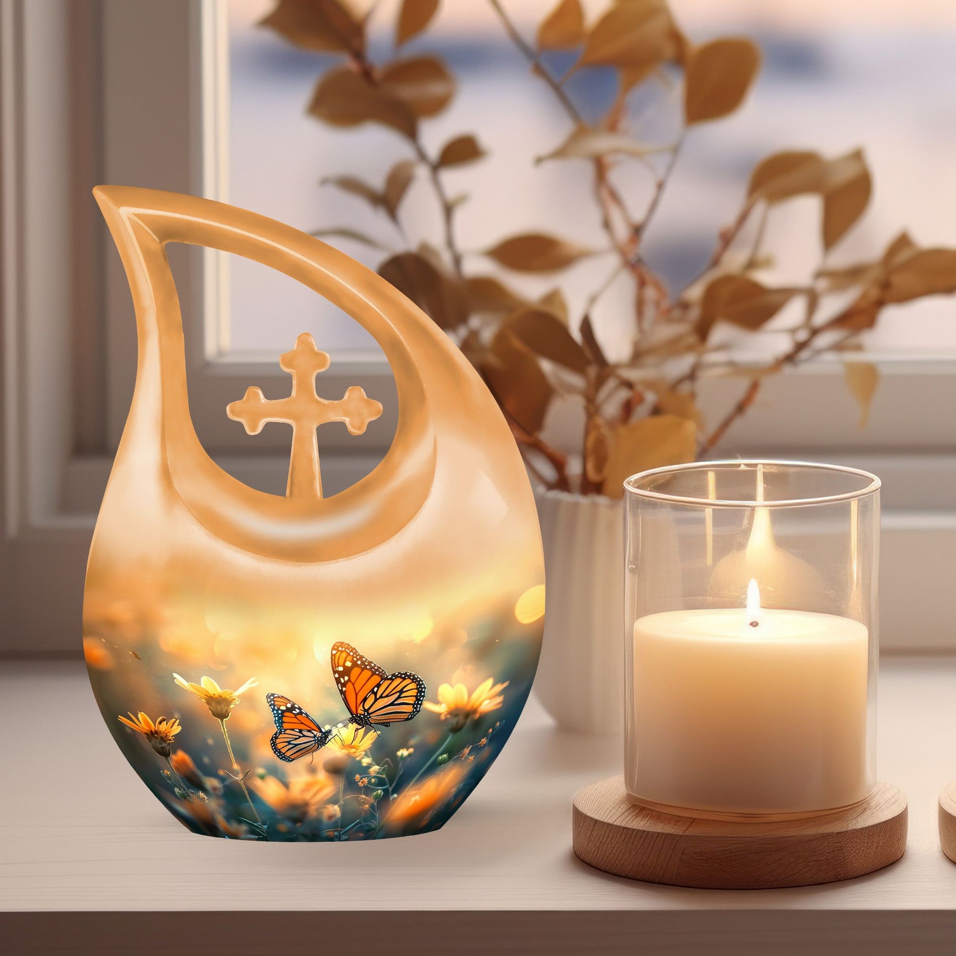 Butterfly-themed Urn