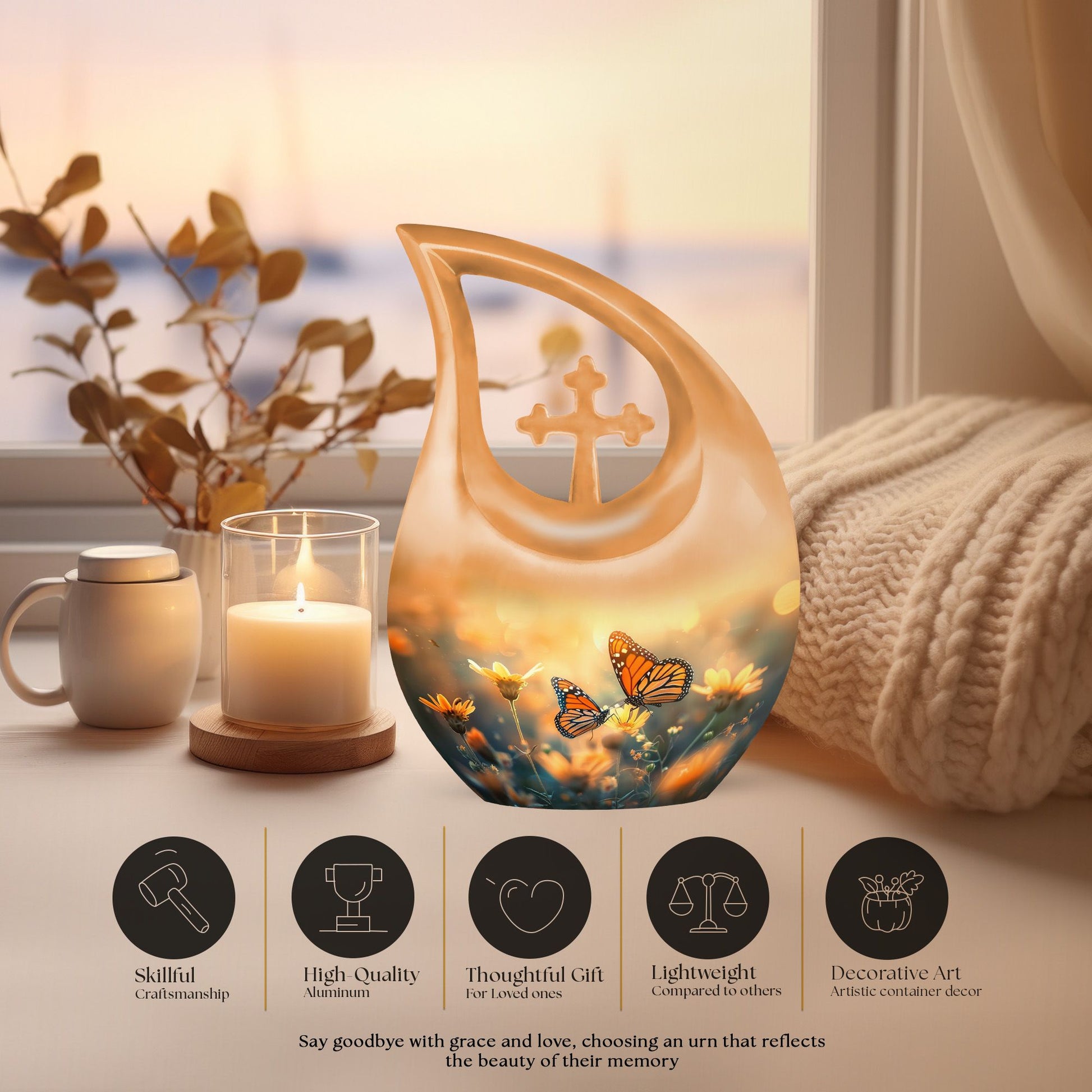 Butterfly-themed Urn