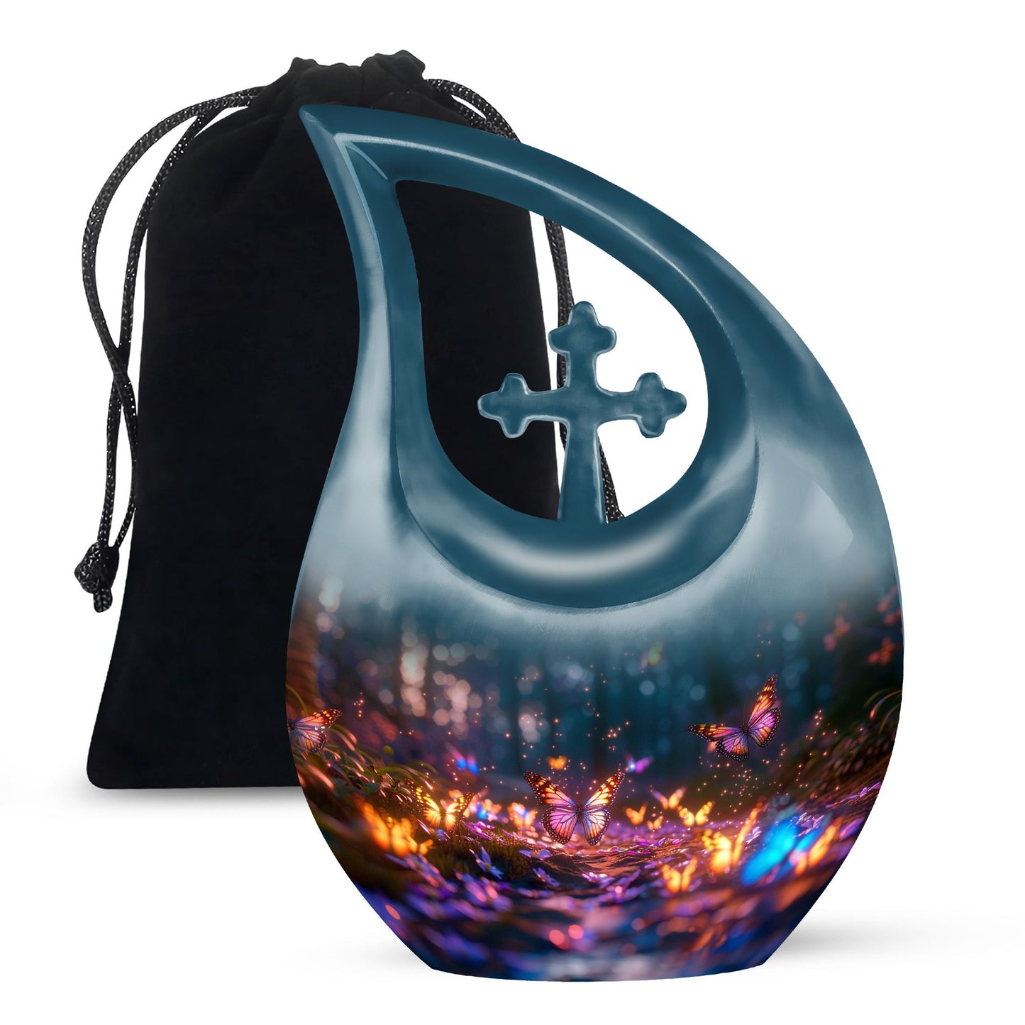 Cross Drop Butterfly Urn for ashes