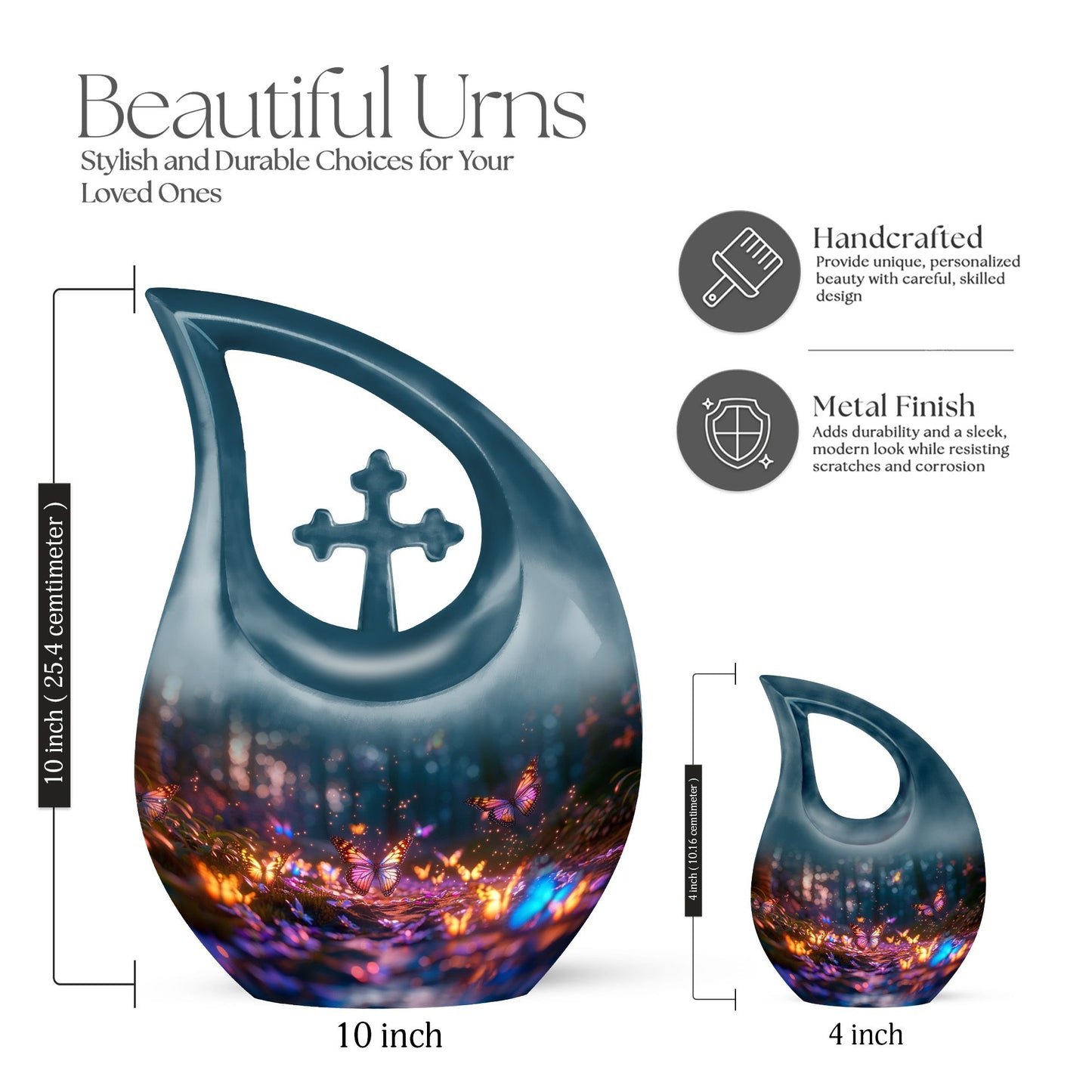 Cross Drop Butterfly Urn for ashes