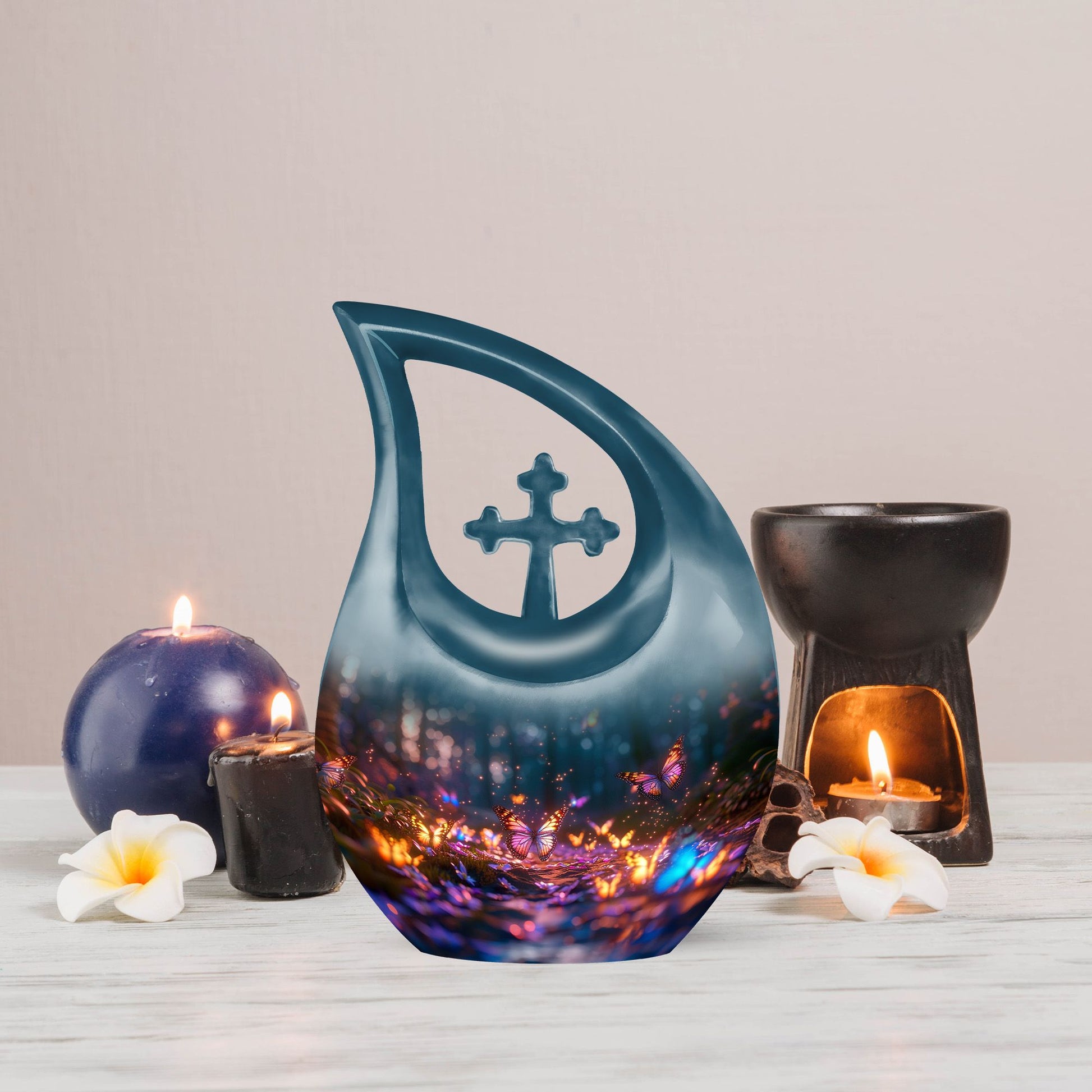 Cross Drop Butterfly Urn for ashes
