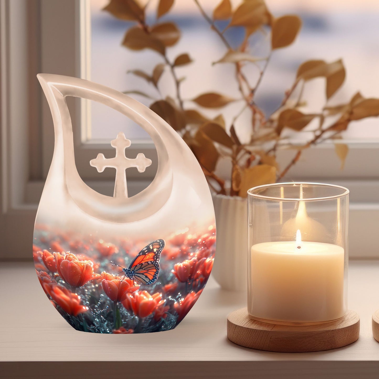 Aluminium Butterfly Urn