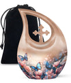 Blue Butterfly Urn for Ashes – Pink Floral Memorial Urn