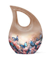 Butterfly-themed Cross Drop Urn
