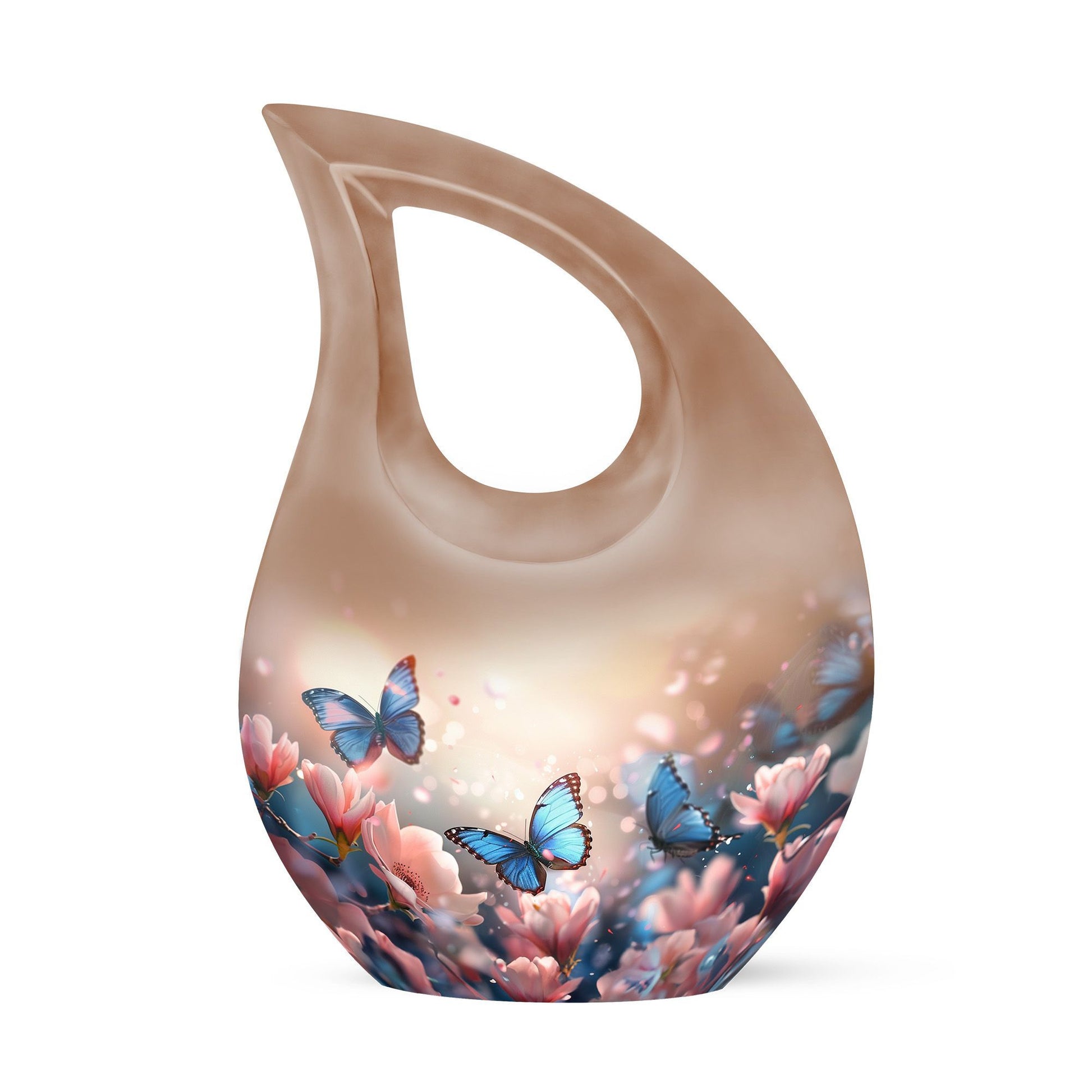 Butterfly-themed Cross Drop Urn