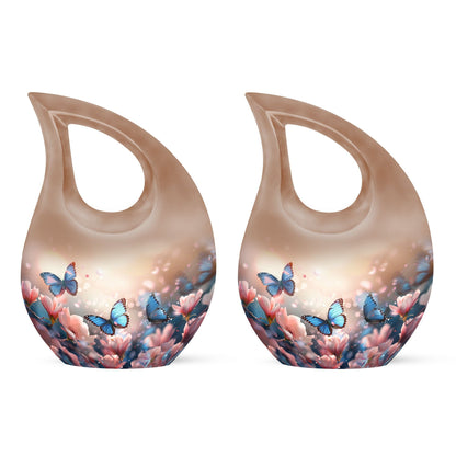 Butterfly-themed Cross Drop Urn