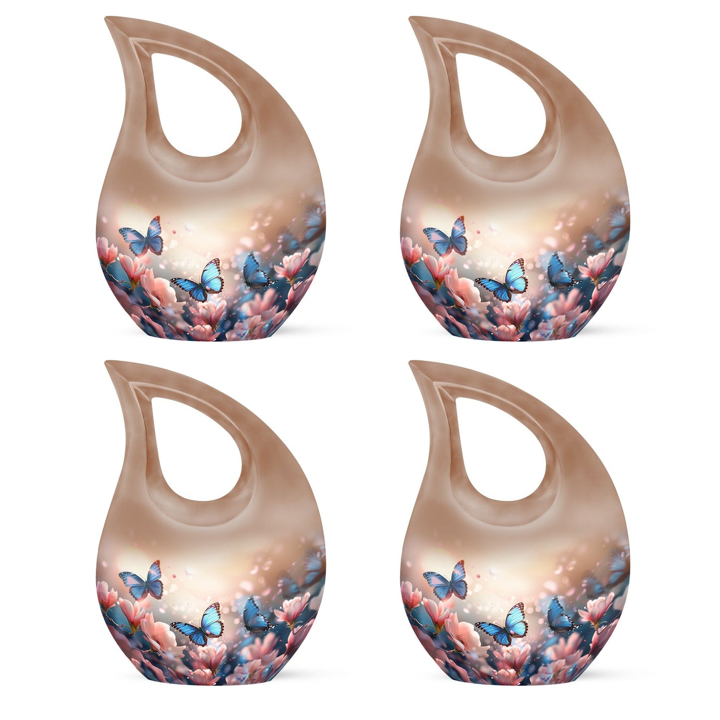 Butterfly-themed Cross Drop Urn