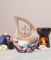 Butterfly-themed Cross Drop Urn