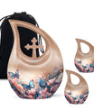 Butterfly-themed Cross Drop Urn