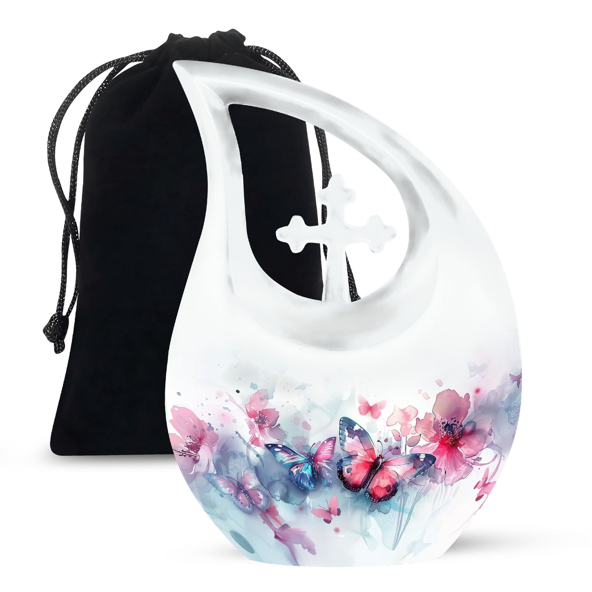 Butterfly theme Cross Drop Urn