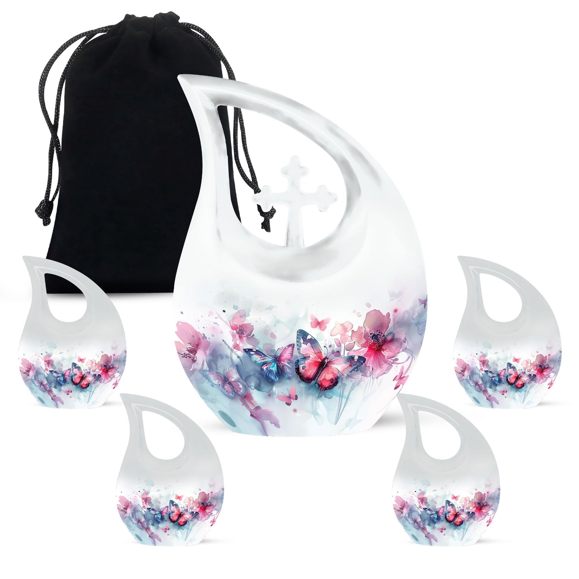 Butterfly theme Cross Drop Urn