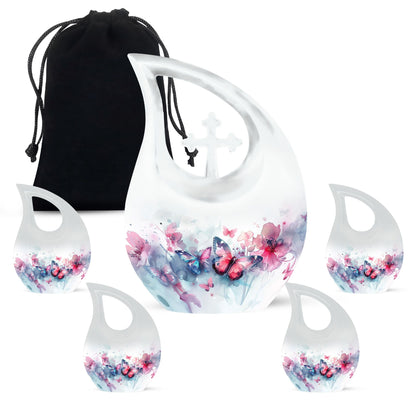 Butterfly theme Cross Drop Urn